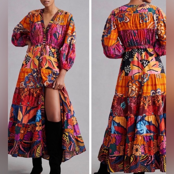 FARM RIO ANTHROPOLOGIE MAXI DRESS - Picture 2 of 6
